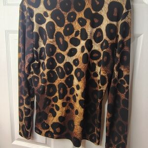 Leopard Print Long Sleeve Top